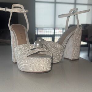 Gianni Bini White Pearl Platform Heels-